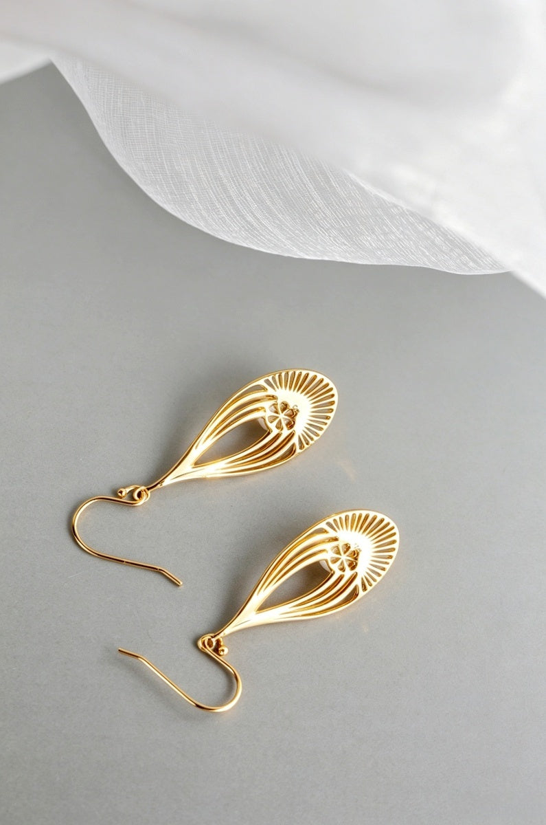 24K Gold Plated Modern Minimalist Geometric Drop Earrings Natural Freshwater Pearl 925 Sterling Silver Earring Gift for Women