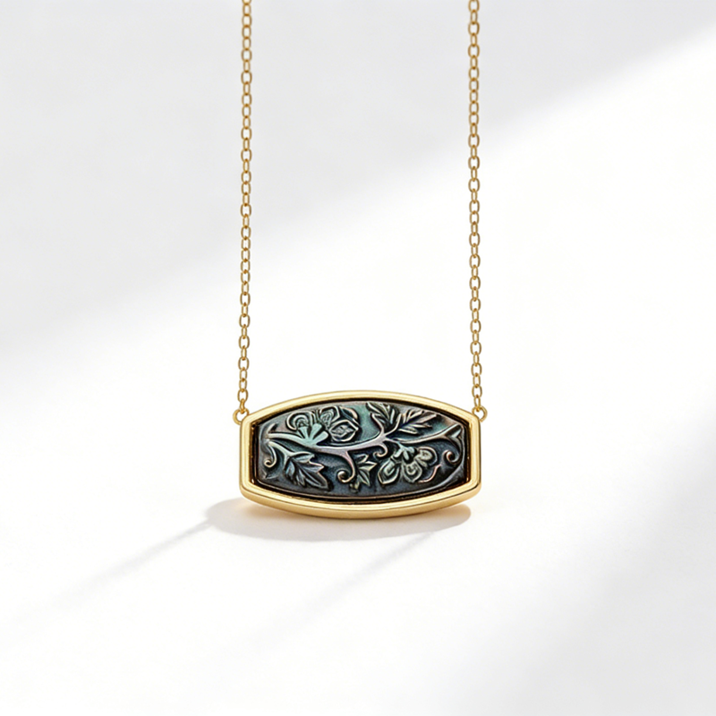 925 Sterling Silver Pendant Inlaid Natural Pearl Shell Silver Necklace Concise Trendy 18K Gold Plated Jewelry Gift