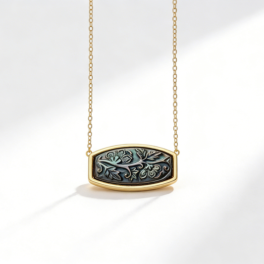925 Sterling Silver Pendant Inlaid Natural Pearl Shell Silver Necklace Concise Trendy 18K Gold Plated Jewelry Gift